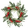 40Cm Wreath Christmas Decorations with Ball Bow Set Shopping Mall Window Christmas Pendant PE Rattan
