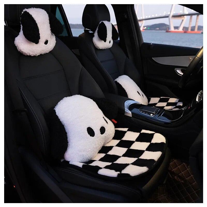 

Sanrioed Pochacco, плюшевая кукла, автомобильная подушка для поясницы, кавайная подушка для шеи, милые автомобильные принадлежности, плюшевые подушки на сиденье, чехол на руль
