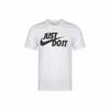 Just Do It Printed Crew Neck Short Sleeve T-Shirt for Men White