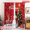 2pcs 2D Flat Printing Christmas Drapes Merry Christmas Snowman Polyester Without Electricity Family Party Perfect for Aesthetic