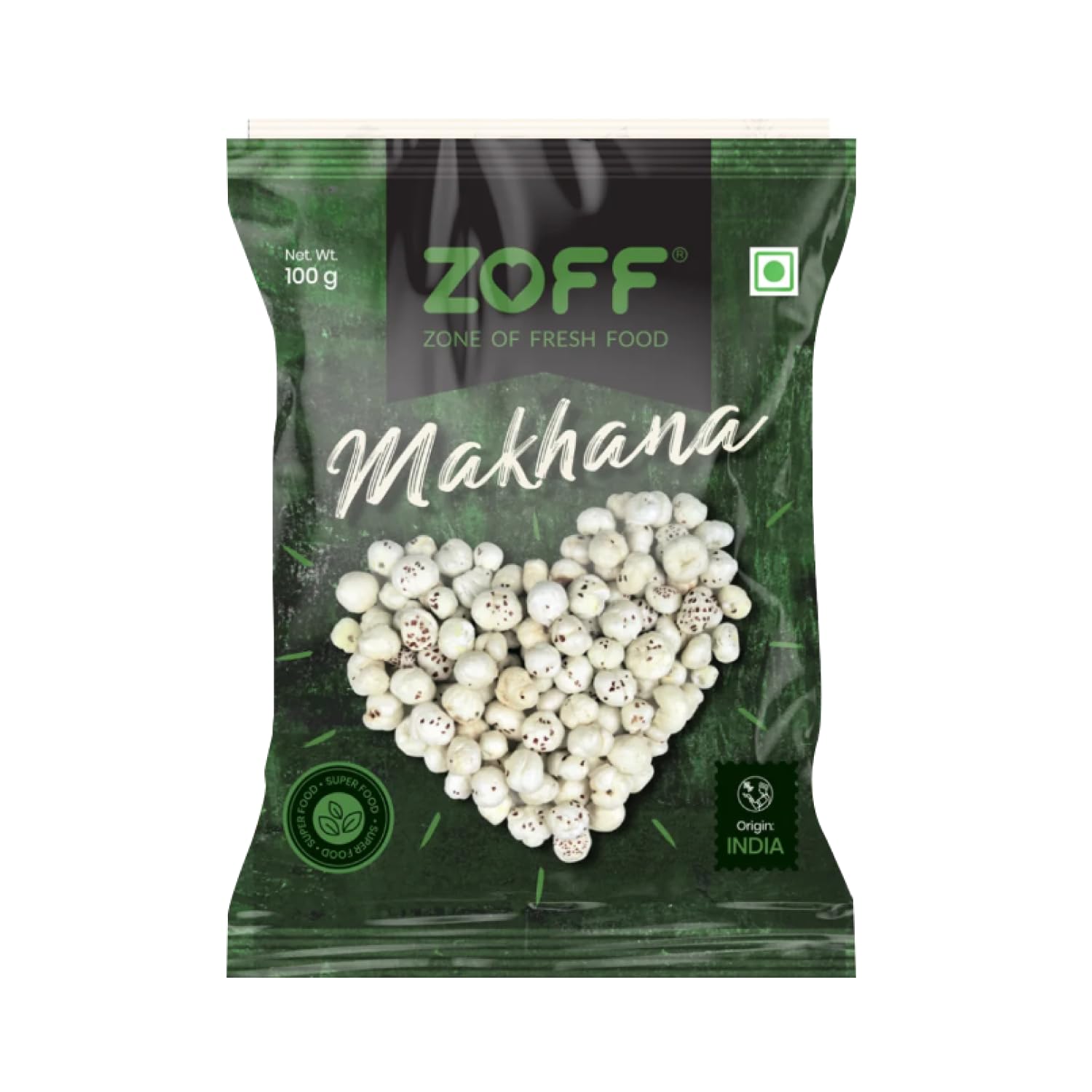 Zoff Phool Makhana 100Gm | Super Crunchy & Roasted Fox Nuts | Handpicked & 100% Natural | Healthy Anytime Snack for All Ages