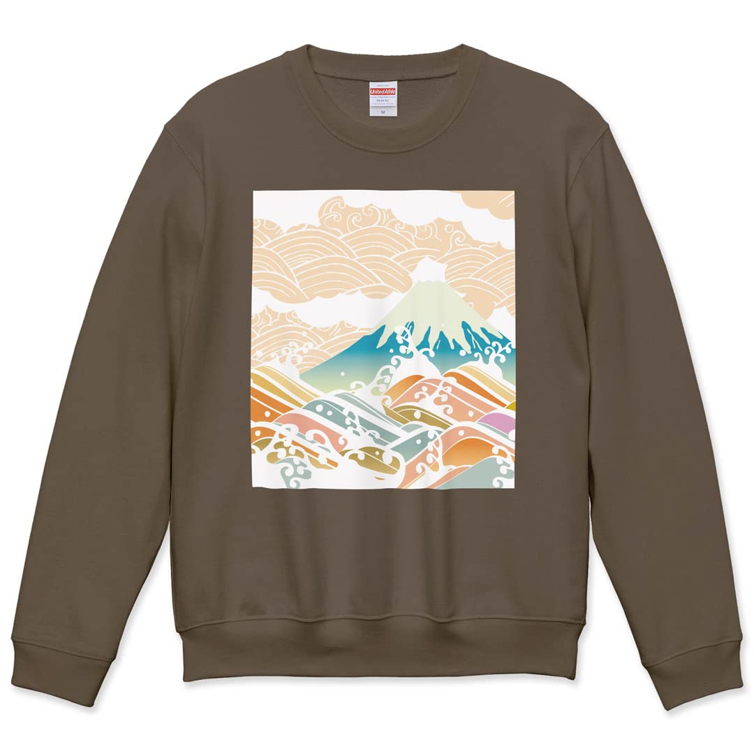

Printed long M crew for men and Japanese Japanese Fuji [igsticker] sweatshirt, sleeves, sweatshirt, men s, women s, size, stylish, neck, charcoal,