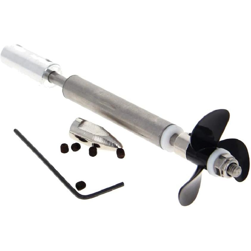 Heyiarbeit Drive Shaft Fit for 4mm Motor Shaft W Propeller and Universal Joint for RC Boat, L100mm Shaft, L50mm Sleeve, D36mm Propeller