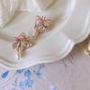 Trendy S925 Silver Butterfly Earrings with Faux Pearls - Retro Hong Kong Style