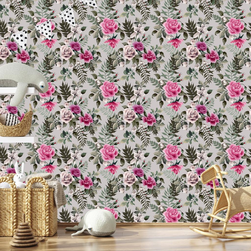 Beautiful colorful roses wallpaper for living room and bedroom 50x1000