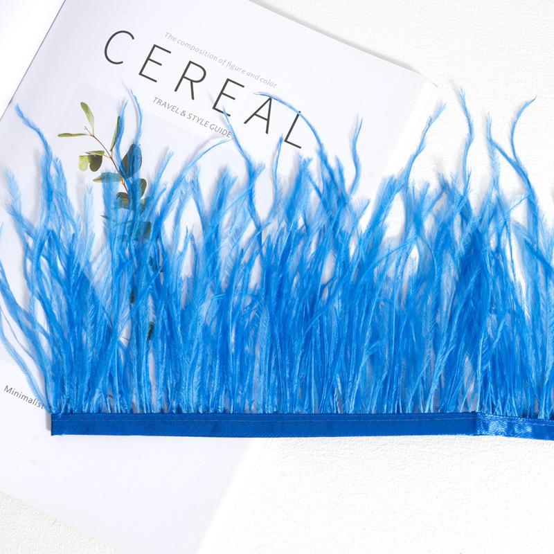 Decorative Feather Cloth Strip 10-15Cm Ostrich Hair Cloth Edge Dress Cuffs Latin Dance Skirt Diy Clothing Accessories