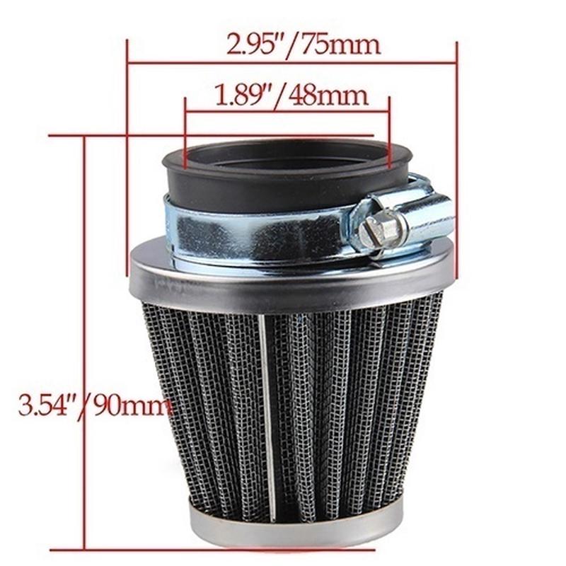 Chic Practical And Safe Motorcycle Accessories Oval Metallic Clamp-on Refit Intake Funnel Air Filter