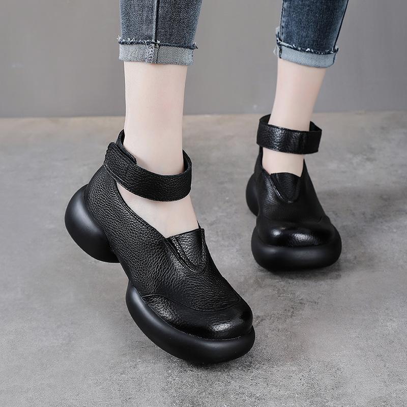 Cowhide Small Leather Shoes Women's Spring and Autumn British Thick-soled Loafers Leather Mary Jane Single Shoes