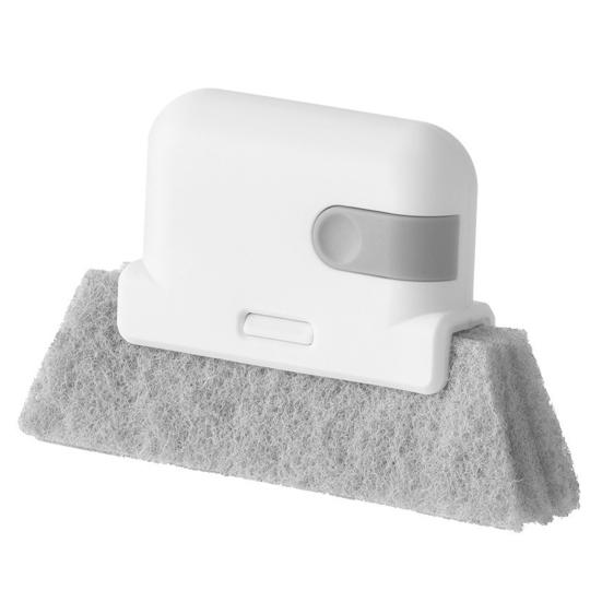 

Window Track Cleaner Double-Sided Door Slots Car Vents Brush with Removable Sponge Home Window серый/белый
