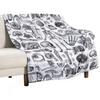 Human Anatomy White Print Throw Blanket Sofa Blankets For Sofas Stuffeds Sofas Blankets