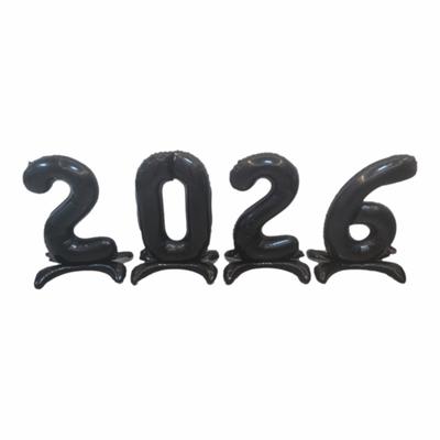 Stehende 2026 Folienballons 32 Zoll Navidad 2026 Ständer 2026 Ballon Neujahrsparty Zubehör Silvesterparty Dekoration Abschluss