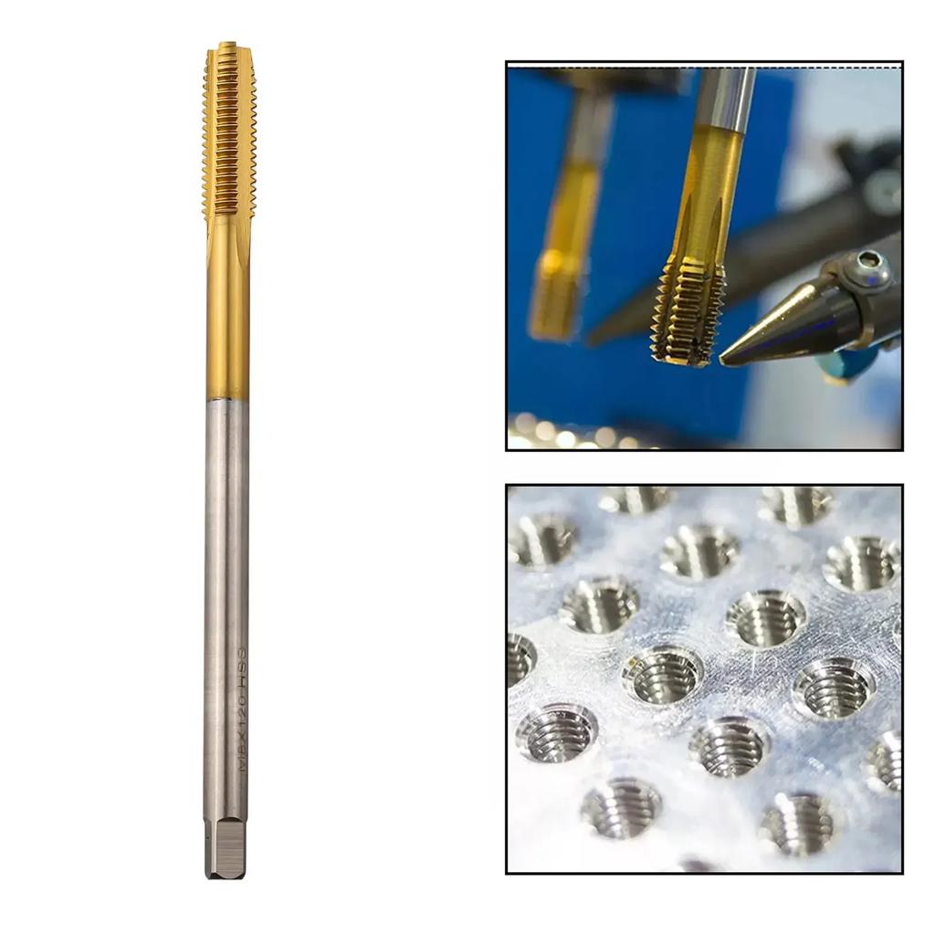 Efficient M8 x 1 25 Metric Thread Tap 120mm Long TiCoated HSS Straight Flute for Tapping Damaged or Stuck Threads