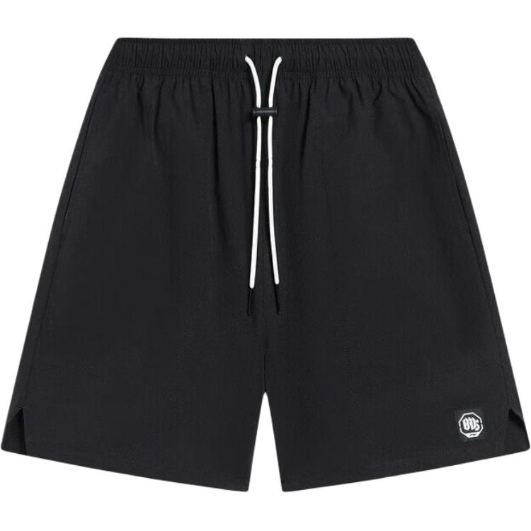 Li-Ning Basketball Series Solid Color Mid-Waist Drawstring Comfortable Quick-Dry Loose Straight Casual Shorts Men shorts Black AKST345-1