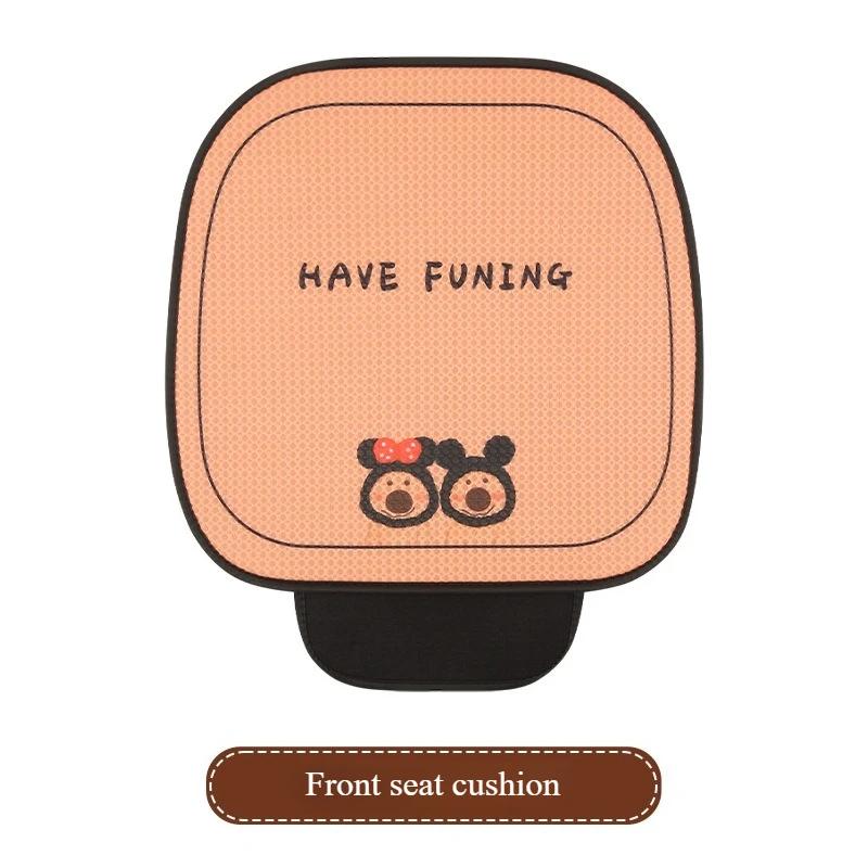 Universal Car Seat Cushion Summer Collection Creative Cartoon Bear Scarf Design Seasonal Single Piece Seat Cushion Cover