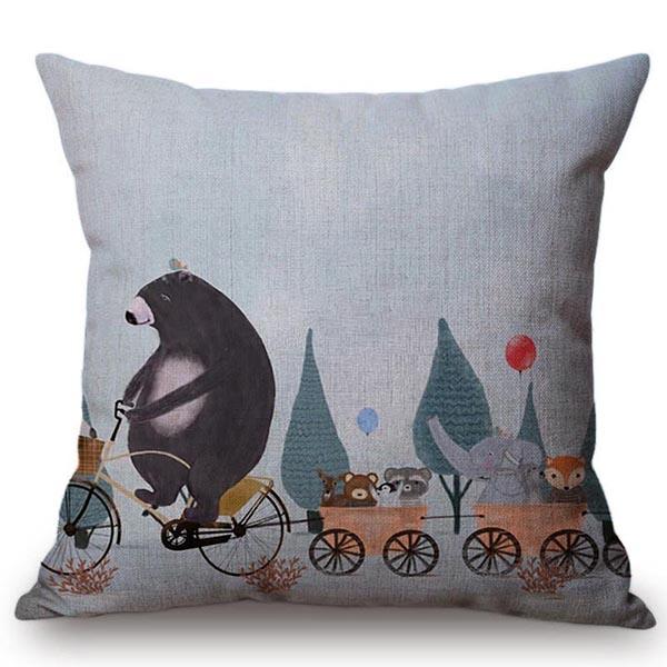 Moderne nordische Cartoon-Tiere Kissenbezug Niedlicher Elefant Giraffe Kinderzimmer Sofa Dekorative Wurfkissenhülle Cojines