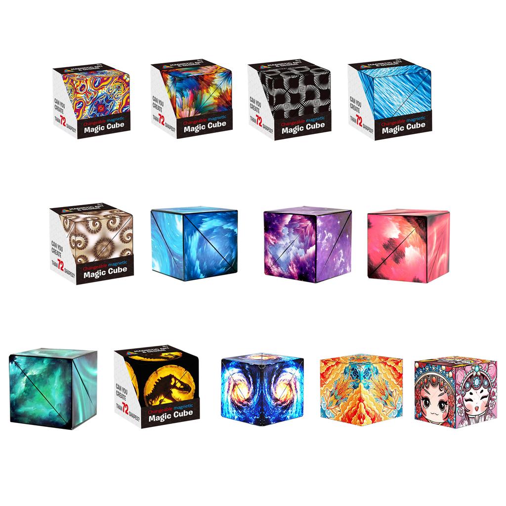 Magnetic Transform Cube 3D 72 Shapes Changing Cube Stress Relief Toy for Adults Kids MC-05 Fantasy Gobi