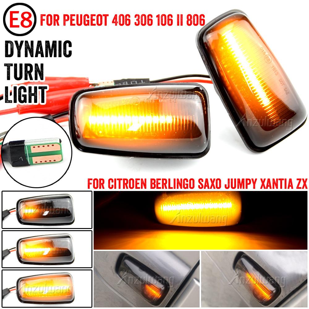 LED Car Dynamic Side Marker Turn Signal Light For Peugeot 306 106 406 806 Expert Partner For Citroen Berlingo Jumpy Saxo Xantia