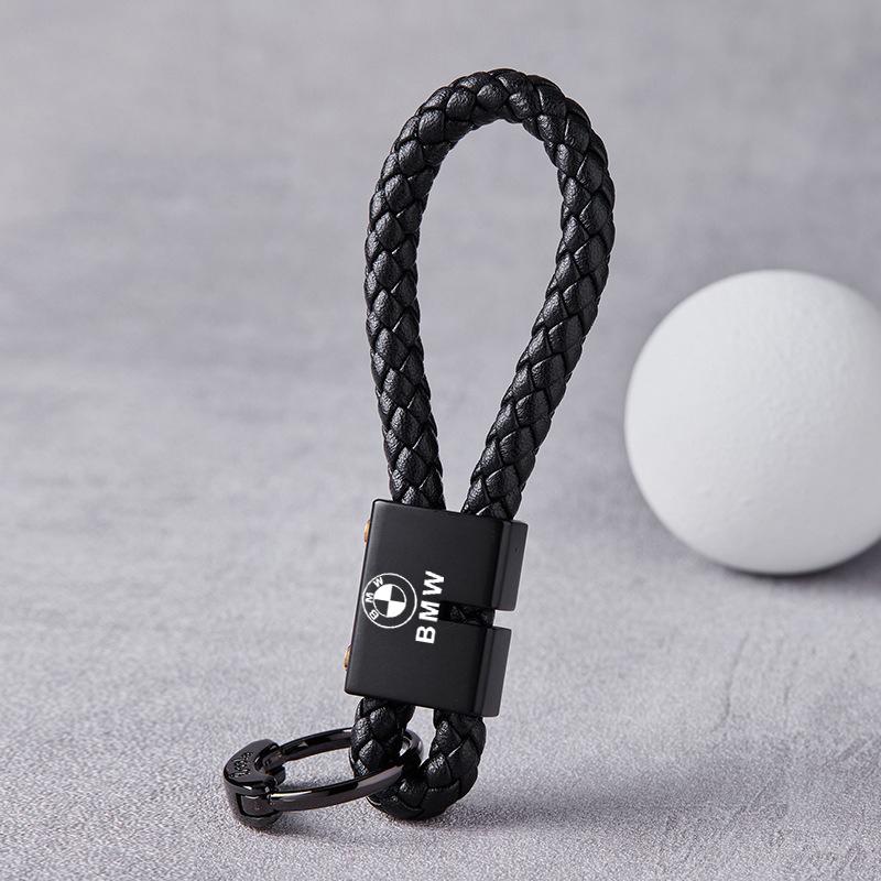 Fashion Leather Braided Rope Keychain Keyring Car Accessory For BMW Series X1 X3 X4 X6 E90 E91 I3 I4 F30 F48 F30 F10 E30 E34 F02 jbdf70