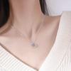 Simple Delicate Elegant Fashion Dream Star Sun Moon Moonstone Necklace Female Collar Chain Wedding Party Pendant NecklaceZircon
