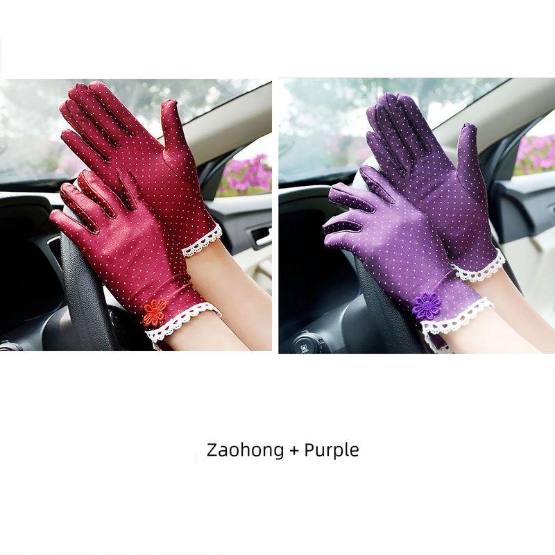 

Summer Popular Work Dot Stretch Women s Ceremonial Gloves Llace purplish red + purple (SEND)] All yards