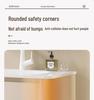 Rounded Corner Bathroom Vanity with Integrated Basin and Aluminum Cabinet