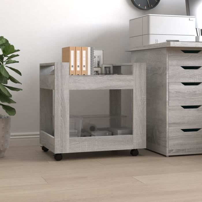 VidaXL Chariot de bureau Sonoma gris 60x45x60 cm Bois d'ingénierie 816606