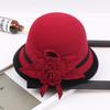 2022 Autumn And Winter Woolen Hat Women'S Casual Wide-Brimmed Top Hat, Flower Dome Fashion Hat
