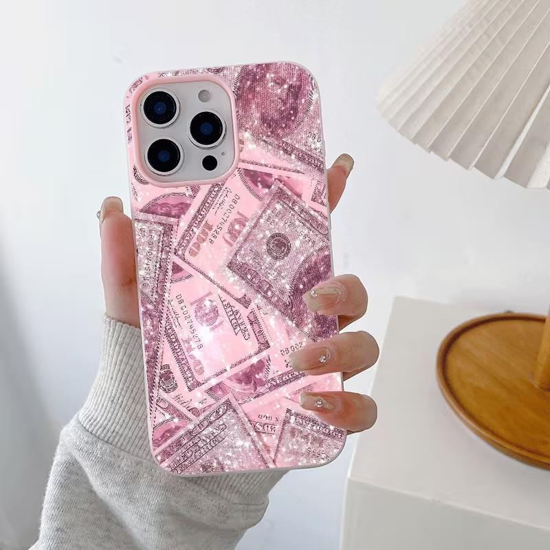 Pink Banknote Pattern Phone Case For iPhone 17 Pro Max XS XR X 11 13 12 14 15 16 7 8 Plus 16e 17 Air X XR XS Max Jelly Cover
