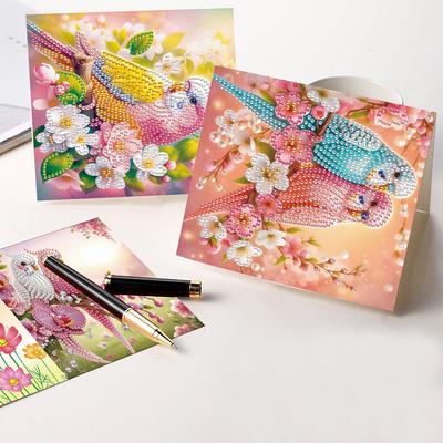 8PCS DIY Diamond Painting Greeting Card Set Diamond Art Handmade Cards for Birthdays Thanksgiving & Special Occasion