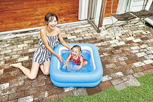 JILONG Rechteckiger Kastenpool, 82 x 82 x 27cm (aufgeblasene Größe), mit Luftkissenboden, JL-688079 BL, Klein