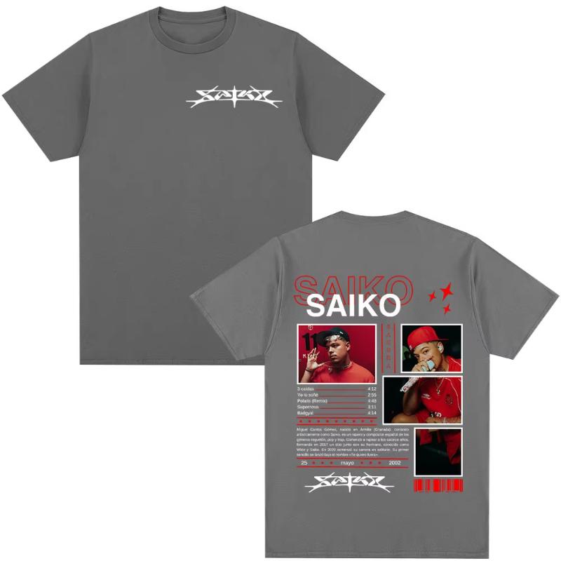 Rapper SAIKO SAKURA Album Merch Tee Shirt Men's Women Fashion Hip Hop T-shirt Casual Cotton Short Sleeves Oversized T Shirt