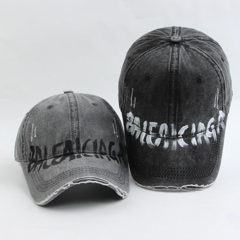 Vintage Hand-painted Graffiti Broken Edge Baseball Cap Wide Brim Face Peaked Cap