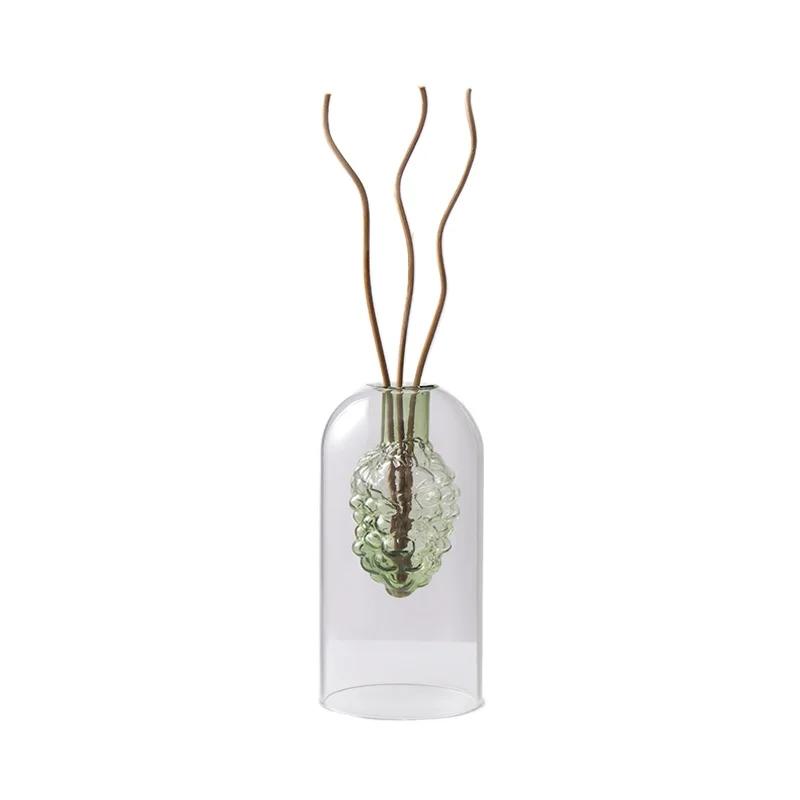 Double Glass Vase Hydroponic Plant Flower Arrangement Glass Empty Bottle Ornaments Simple Essential Oil Aromatherapy Bottle