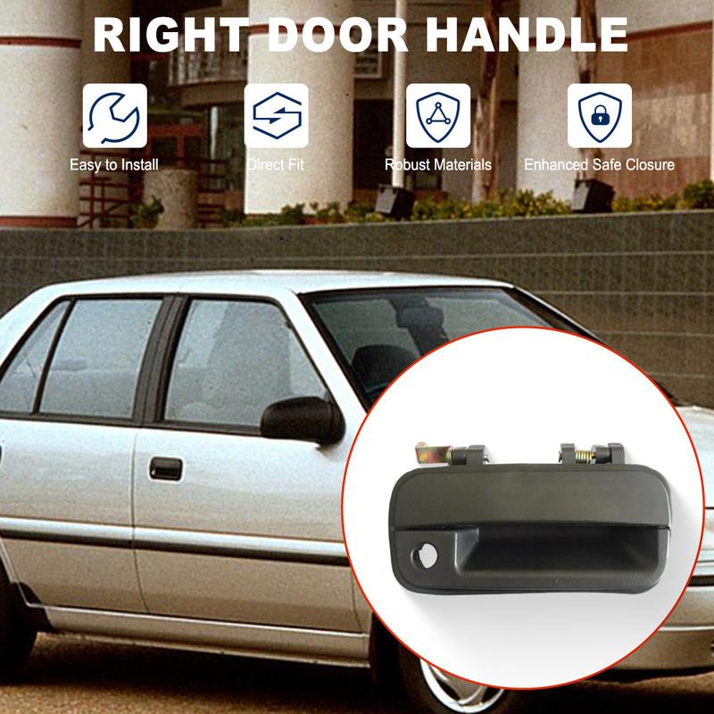 Front Left/Right Exterior Outer Door Handle Black for Hyundai Excel 1990 1991 1992 1993 1994 82650-24010 82660-24010