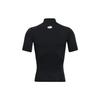 Under Armour Jednobarevné kompresní tričko s vysokým krkem a krátkým rukávem Pánské topy Černé 1372586-001
