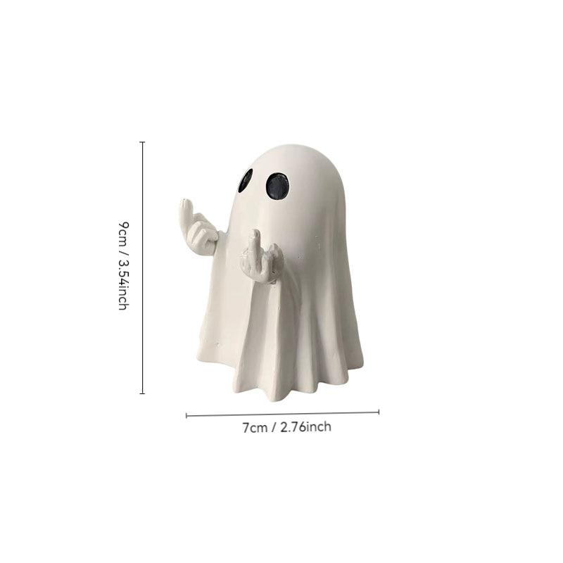 

Halloween Little Ghost Ornaments Middle Finger Love Pumpkin Ghost Fun Desktop Decoration Home Office Desk Decoration