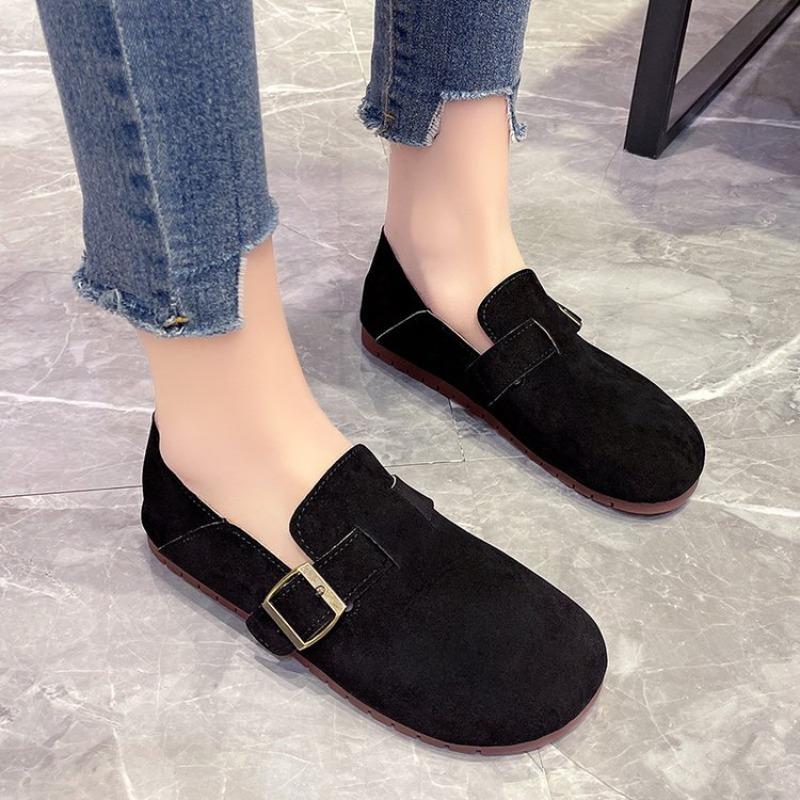 Женские винтажные замшевые слипоны в стиле Birkenstock повседневные лоферы 40 чёрный 4390₽