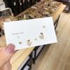 911 Silver Needle Various Combinations Full Diamond Butterfly Flower Stud Earrings Set Sleeping Free Simple Ear Bone Stud Earrings