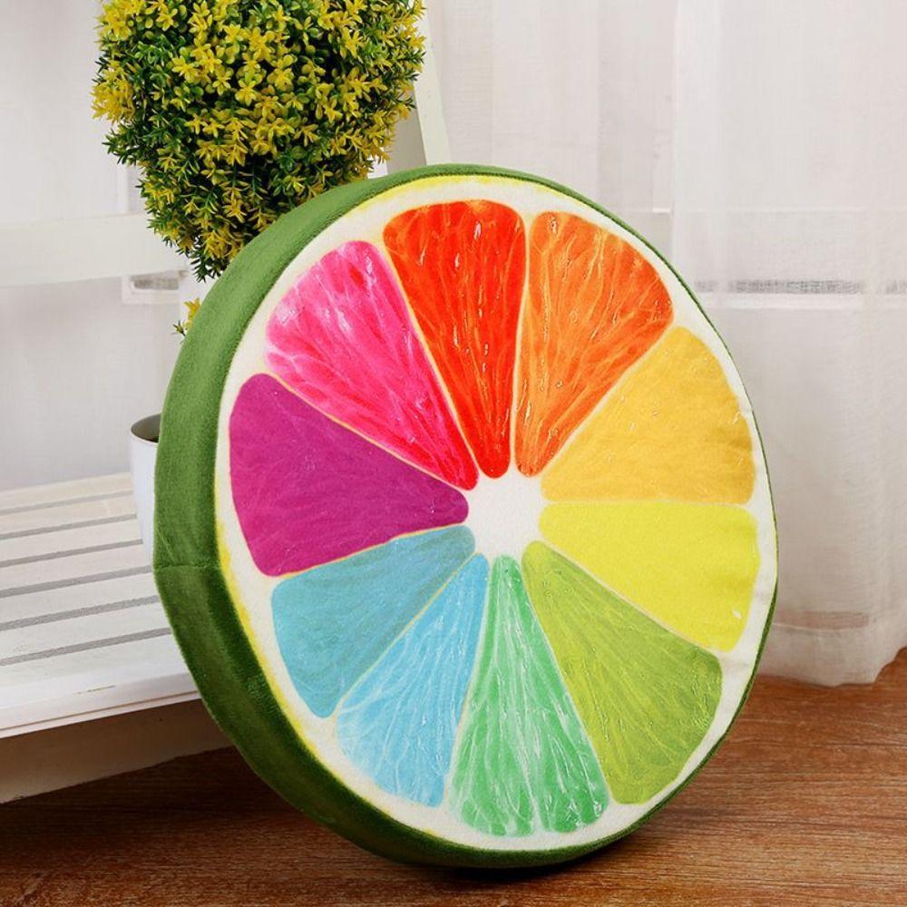Relaxing 33cm 3D Fruit Seat Cushion Funny Fruit Round Cushion Butt Relaxing Throw Pillows Couch