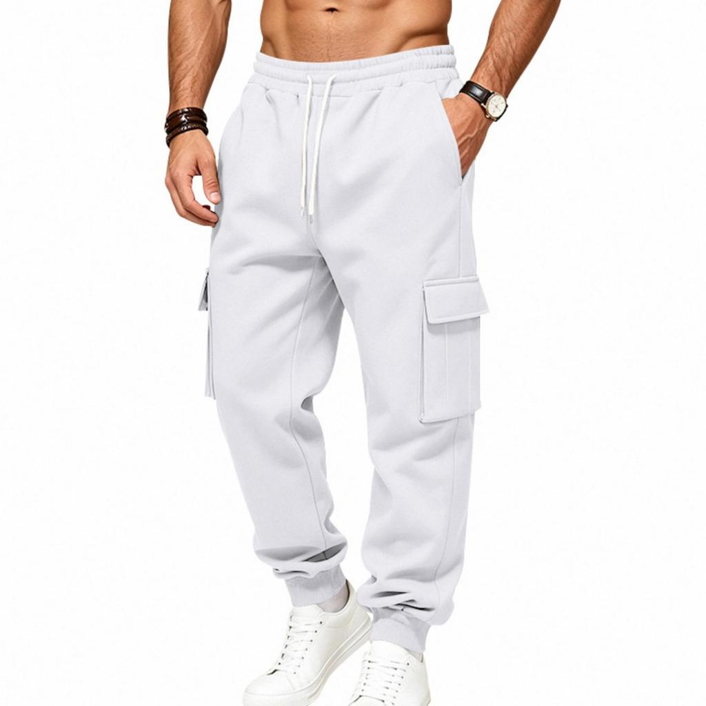 Men's Outdoor Casual Cargo Sweatpants, -Lined, Loose Fit, Multiple Pockets for Sports, Hiking and Daily Wear