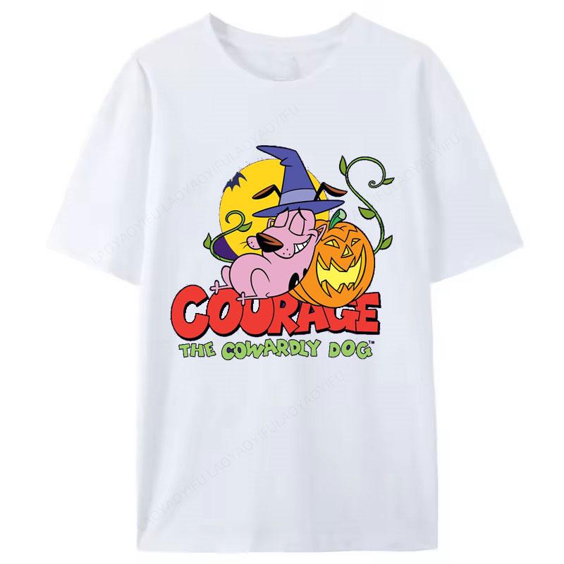 Courage The Cowardly Dog Animated Movie Promo Nerd T Shirt 2025 Summer New Arrival for Kids Gifts Clothes Camisa Creativity Tee