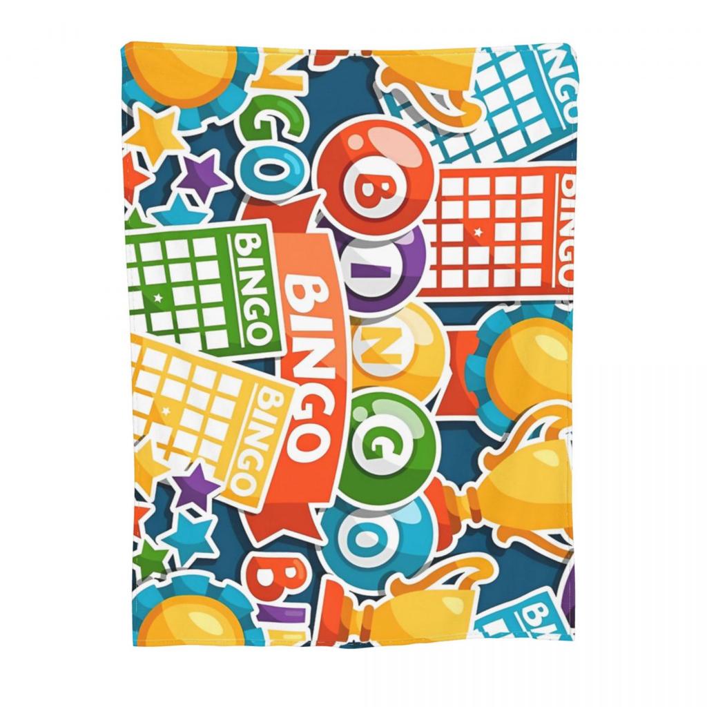 Coperte Divertenti per Gioco del Bingo Stampa in Pile Traspiranti Leggere Coperte da Lancio per Letto Copriletto da Esterno