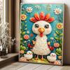 Elegant Framed Pearl Art DIY Set with Cute Chicken Floral Design 5D Sparkling Bead Canvas Painting Ready To Display Romantic Home Decor Gift