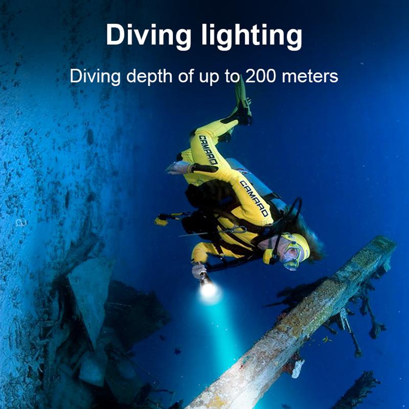 5000LM XHP120 Led Diving Flashlight IPX8 Underwater Waterproof 400M Professional Diving Torch Underwater Lighting Work Lamp