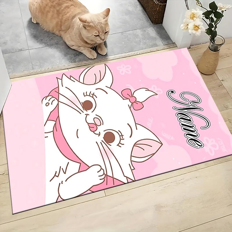 Custom Name Pink Aristocats Name Carpet Rug Customizable Soft Washable Anti-Slip Home Living Room Sofa Mats Personalized Rug. 0909417