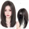 QIAOXI Hairpiece Point Wig, Fully Hand-Tied, Black Net, Parting Wig, 100% Human Hair, Women's Wig, Medical Wig, Natural Look, Covers Gray Hair, Ultra-