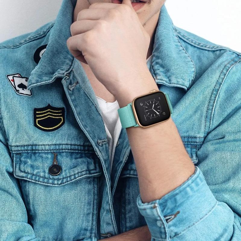 Adjustable Nylon Loop Strap For Apple Watch Series Ultra 11 10 9 8 7 46mm 45mm 41mm Fabric Strap For Iwatch 6 5 4 SE 44mm 40mm