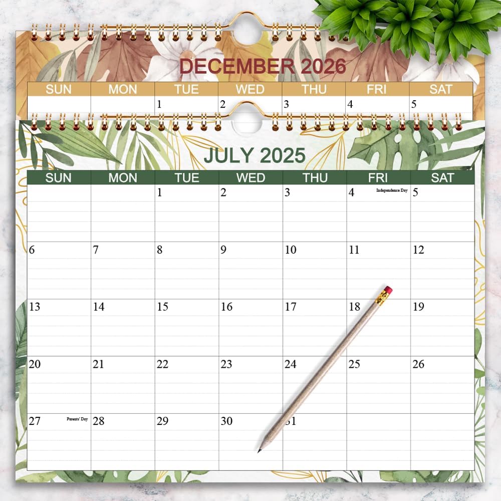 Calendar 2025-2026 - Wall Calendar from October 2025 to December 2026, 15 Months Calendar with Thick Paper for Planning at Home or Office, 8.5" x
