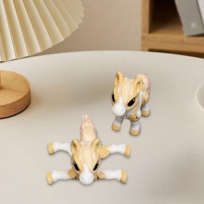 3D iespiesta zirga figūriņa, kustīgi savienojumi, ponija statuja, stresa mazināšanas Fidget rotaļlieta, dzīvnieka modelis, galda dekorācija, ornaments
