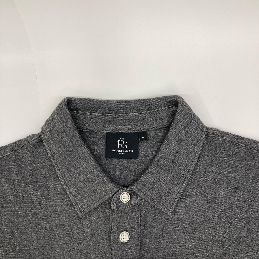 1piu1uguale3 [GOLF][×Del Piero] GDT012 Gray L/S Back Line Polo Shirt tops IV grayUsed